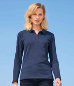 Branded SOL'S Ladies Perfect Long Sleeve Piqué Polo Shirt