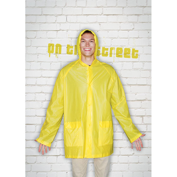 Branded PVC raincoat with hood