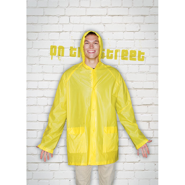 Branded PVC raincoat with hood