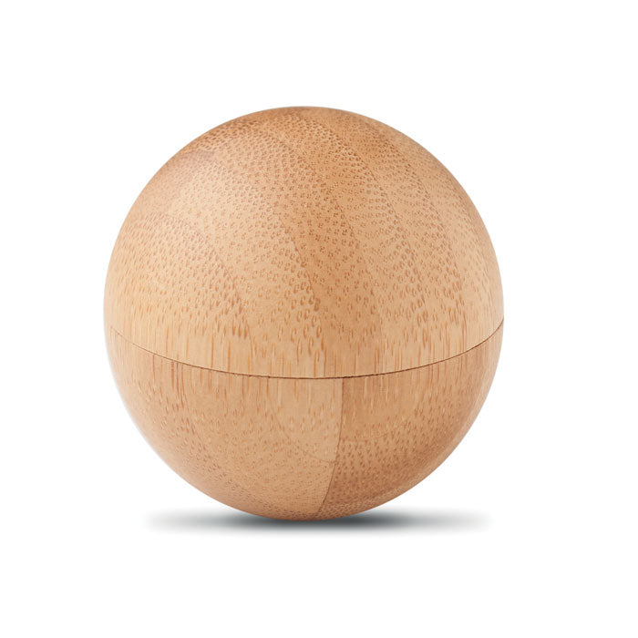 Branded Lip balm in round bamboo case