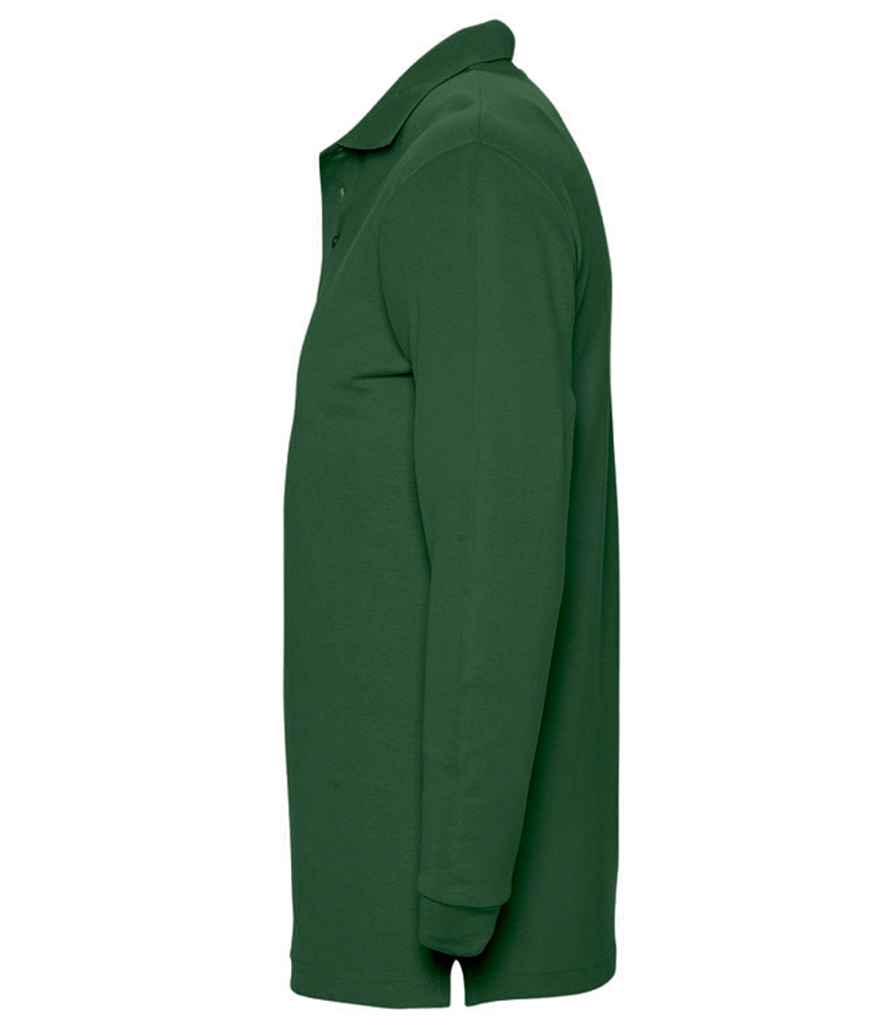 SOL'S Winter II Long Sleeve Cotton Piqué Polo Shirt Golf Green