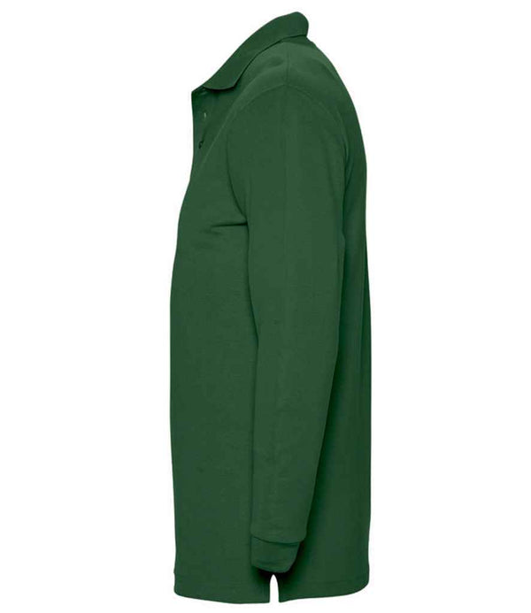 SOL'S Winter II Long Sleeve Cotton Piqué Polo Shirt Golf Green