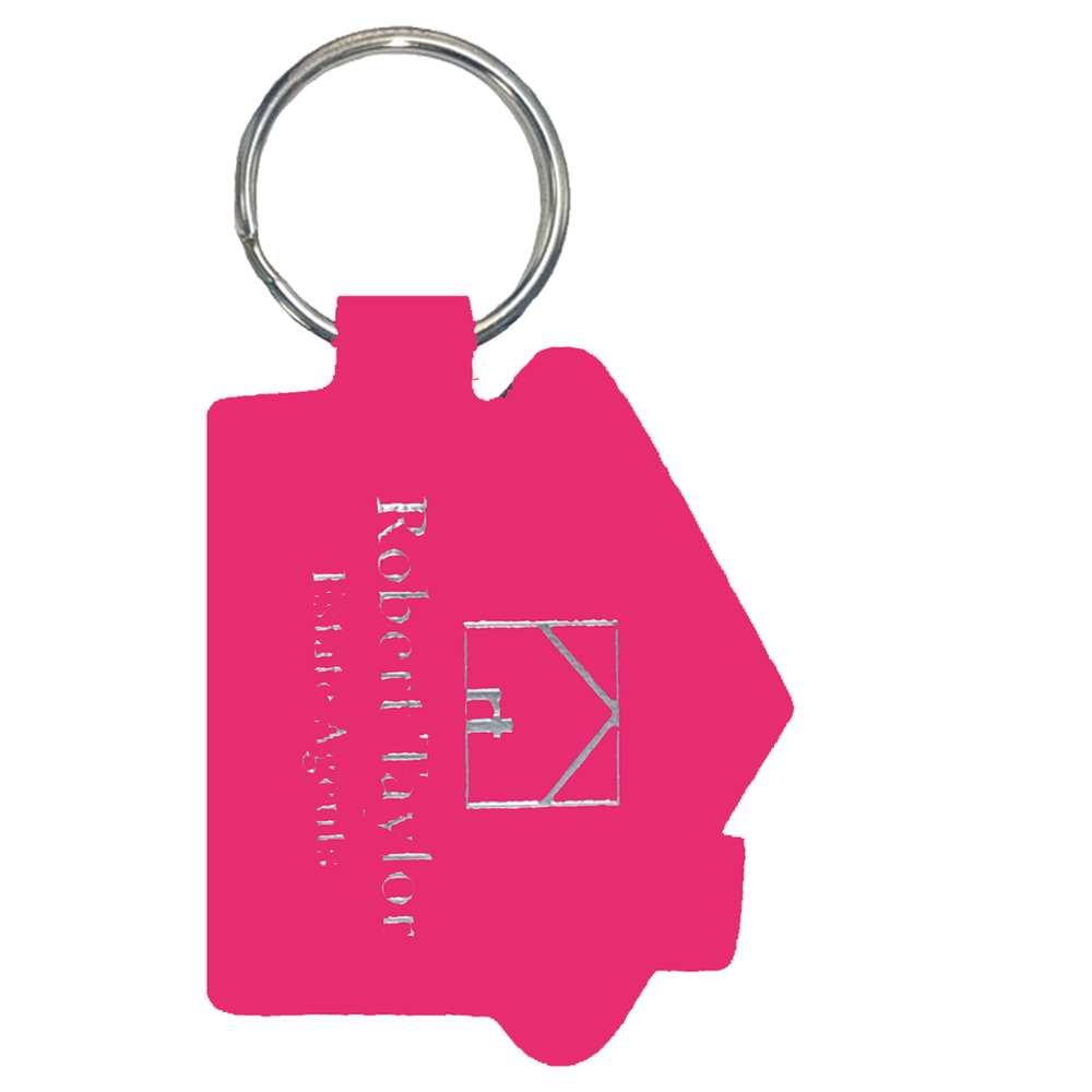 Branded Real Leather House Shaped Keyfob