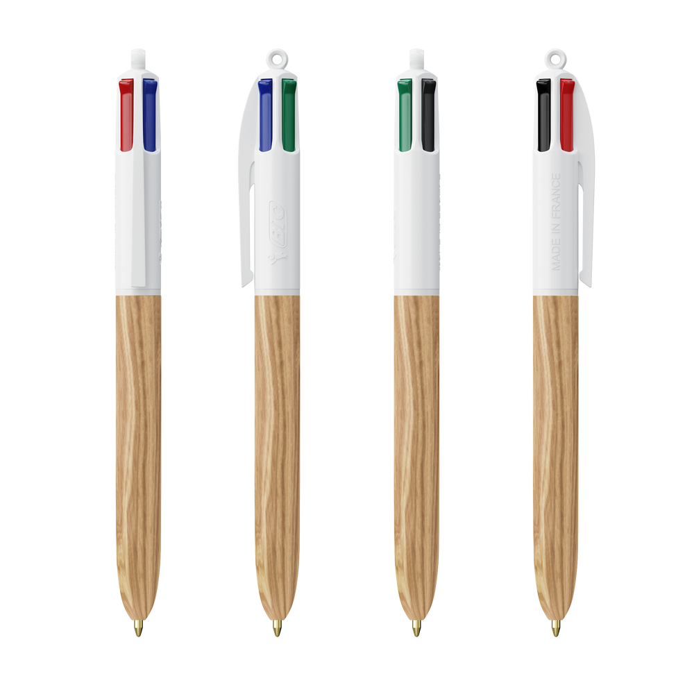 BIC® 4 Colours Wood Style White/Natural