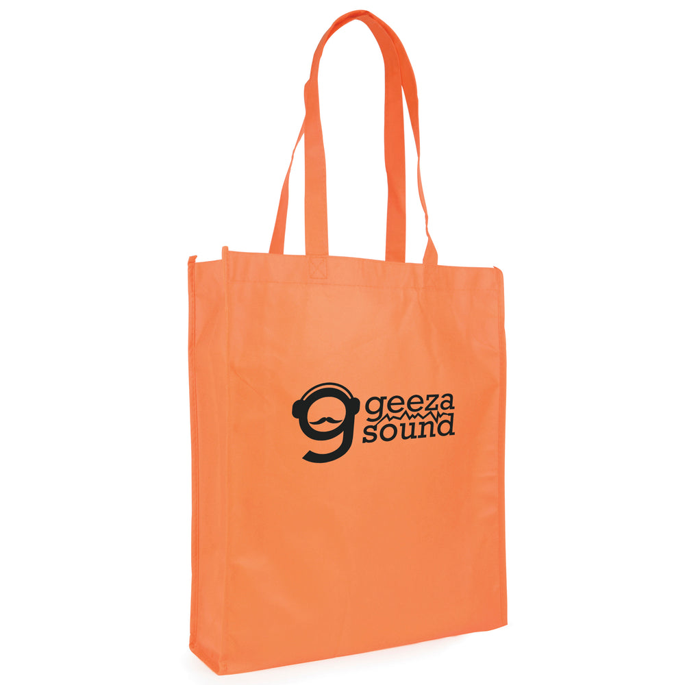 Branded Eco Friendly non woven PP long handled shopper with gusset
