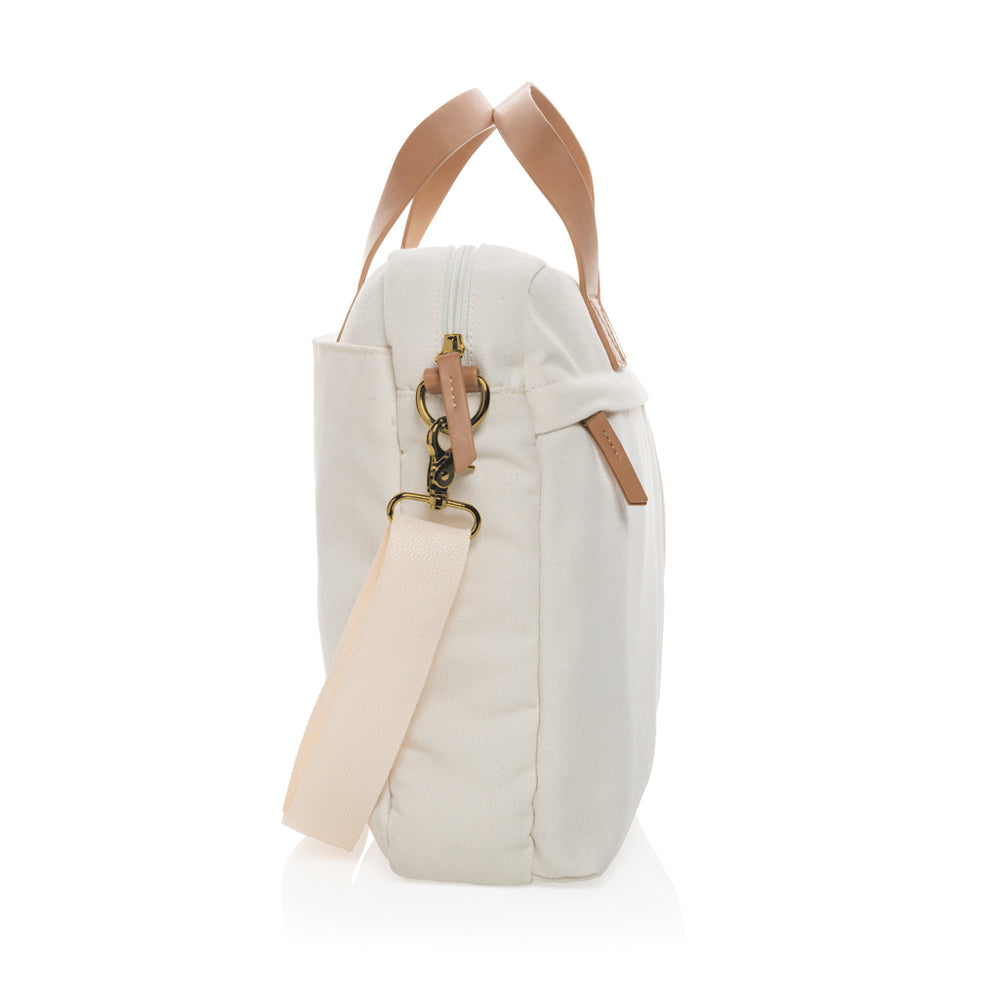 Branded Impact AWARE™ 16 oz. recycled canvas laptop bag