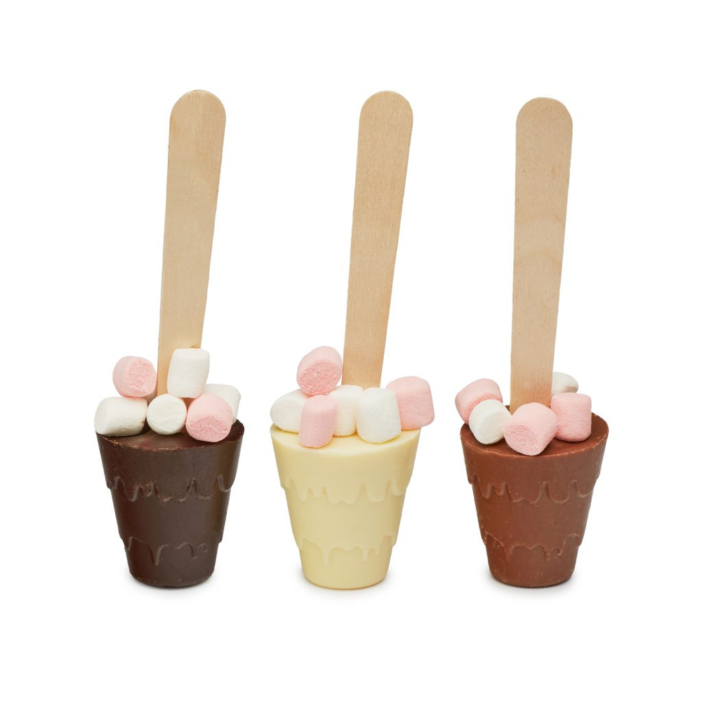 Trio of Hot Chocolate Spoon Gift - Gold - Milk & Dark