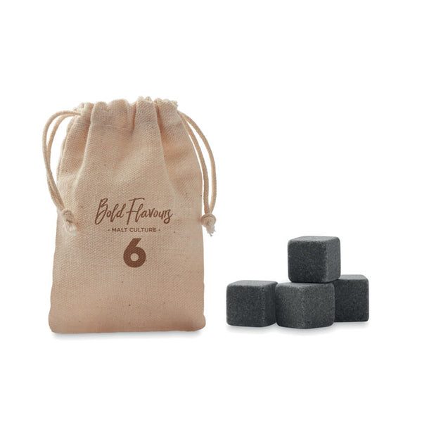 4 stone ice cubes in pouch