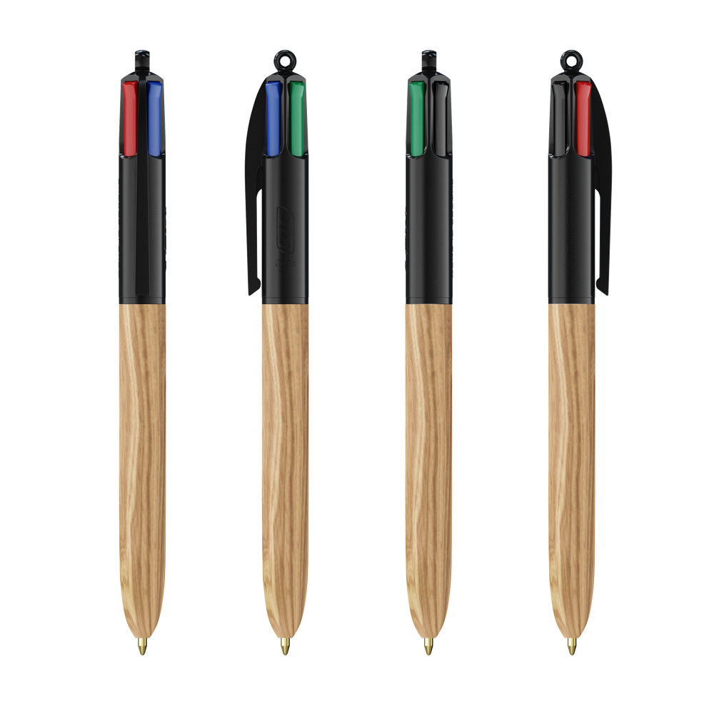 BIC® 4 Colours Wood Style Black/Natural