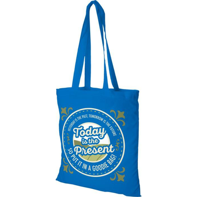 5oz Coloured Cotton Tote Bag - Process Blue