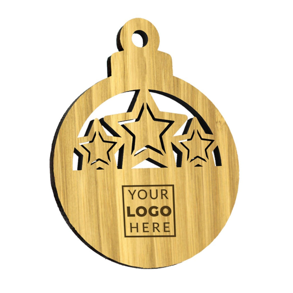 Bamboo Christmas Stars Bauble - 89mm x 89mm
