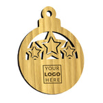 Bamboo Christmas Stars Bauble - 89mm x 89mm