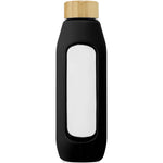 Branded Tidan 600 ml borosilicate glass bottle with silicone grip