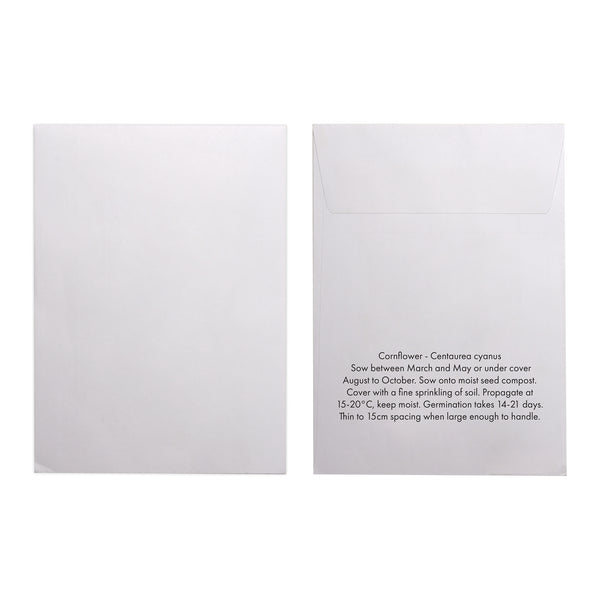 Seed Pack in White Paper Envelope Corn Flower