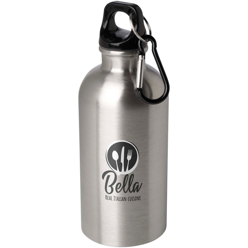 Oregon 400 ml RCS certified single wall stainless steel water bottle with carabiner