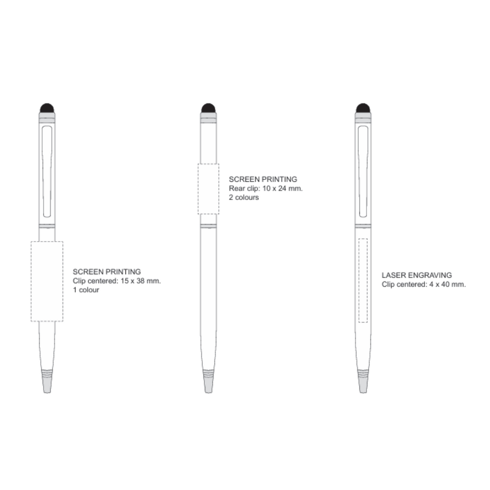 BIC® Sleek Stylus Matt Pen Matt Silver with Black Ink