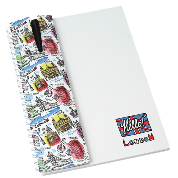 A5 Wire-Smart Notebook with Pen Pouch White