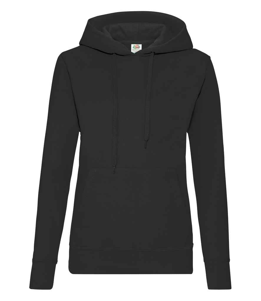 Fruit of the Loom Classic Lady Fit Hooded Sweatshirt Black
