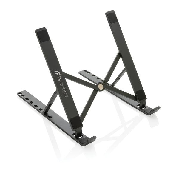 Branded Terra RCS recycled aluminium universal laptop/tablet stand