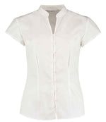 Kustom Kit Ladies Cap Sleeve V Neck Tailored Continental Blouse