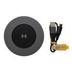 Branded Terra RCS recycled aluminium 10W wireless charger