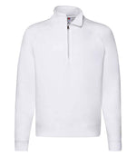 Fruit of the Loom Premium Zip Neck Sweatshirt White
