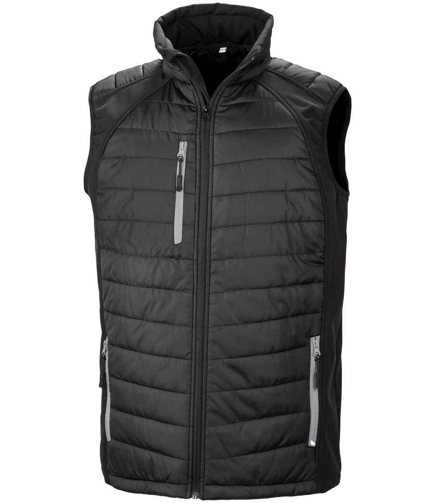Result Genuine Recycled Compass Padded Gilet Black/Grey