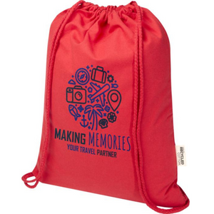 Express GRS Certified, Recycled Cotton Drawstring Bag