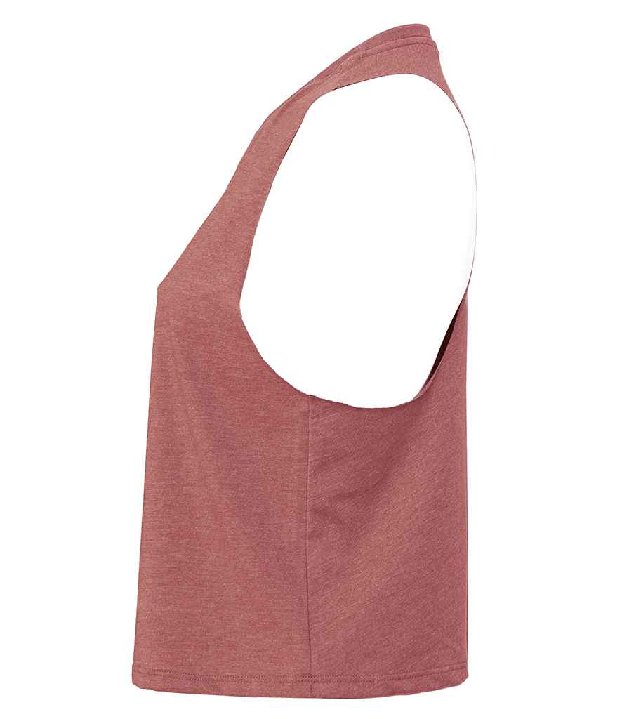 Bella Ladies Racer Back Cropped Tank Top Heather Mauve
