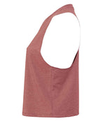 Bella Ladies Racer Back Cropped Tank Top Heather Mauve