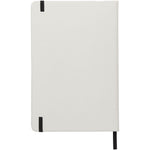 Branded Spectrum A5 white notebook with coloured strap