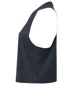 Bella Ladies Racer Back Cropped Tank Top Heather Navy