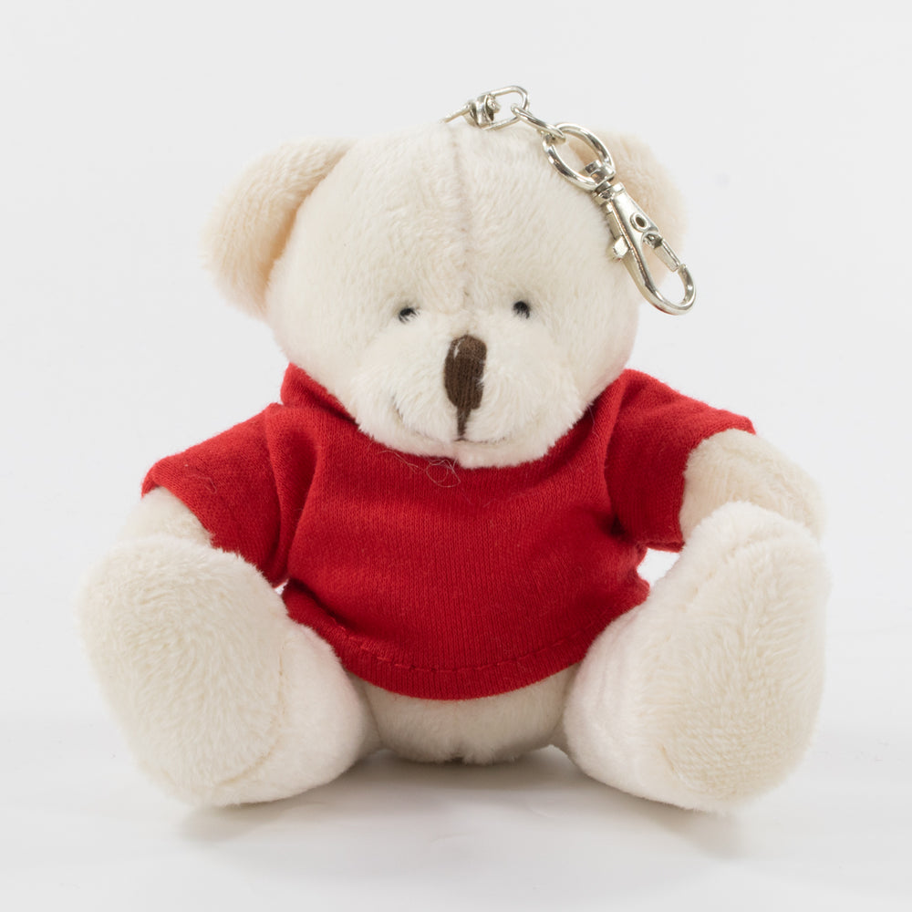Coloured T-Shirt Bear II 10cm Swift Keyring Bear, Cream