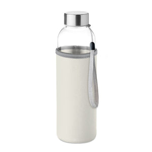 Glass bottle in pouch 500ml Beige