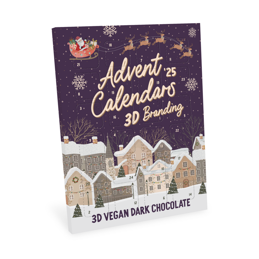 Advent Calendars, Maxi Advent Calendar, Vegan Dark Chocolate, 3D Branding Bespoke