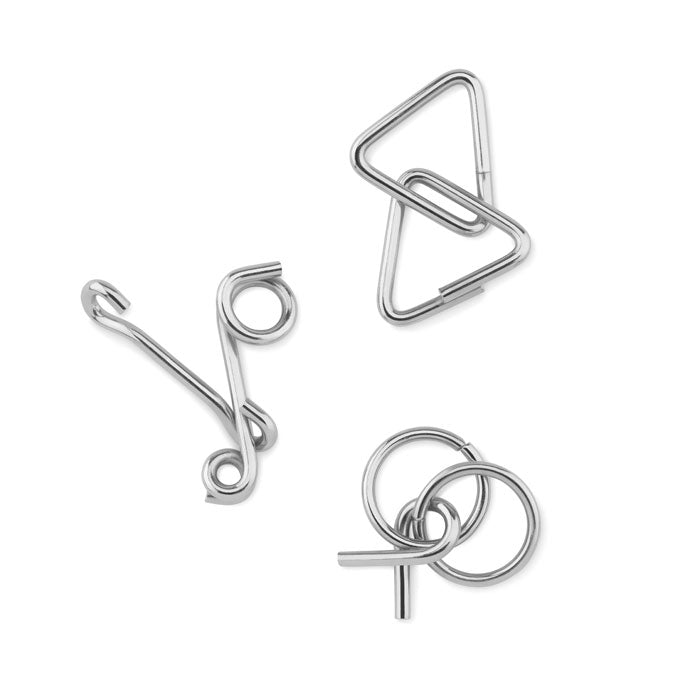Set of 3 metal brain teasers