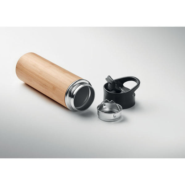 Branded Double wall bamboo flask 450ml