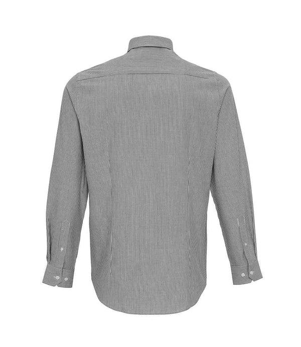 Premier Long Sleeve Striped Oxford Shirt White/Grey
