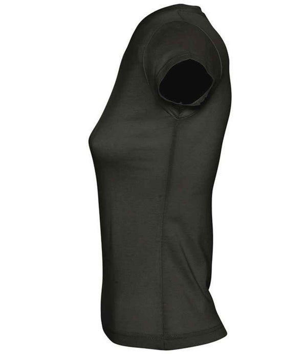 SOL'S Ladies Moon V Neck T-Shirt Deep Black