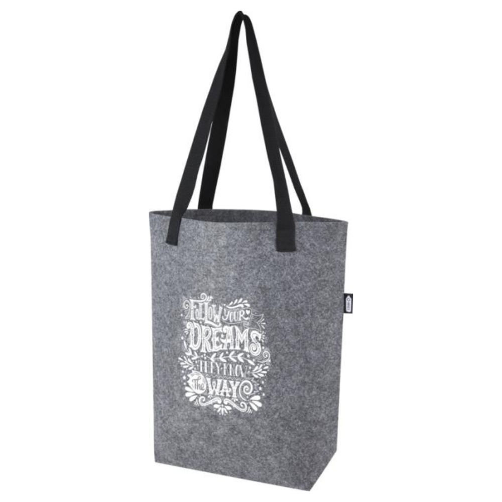 Branded Felta GRS recycled felt tote bag with wide bottom 12L
