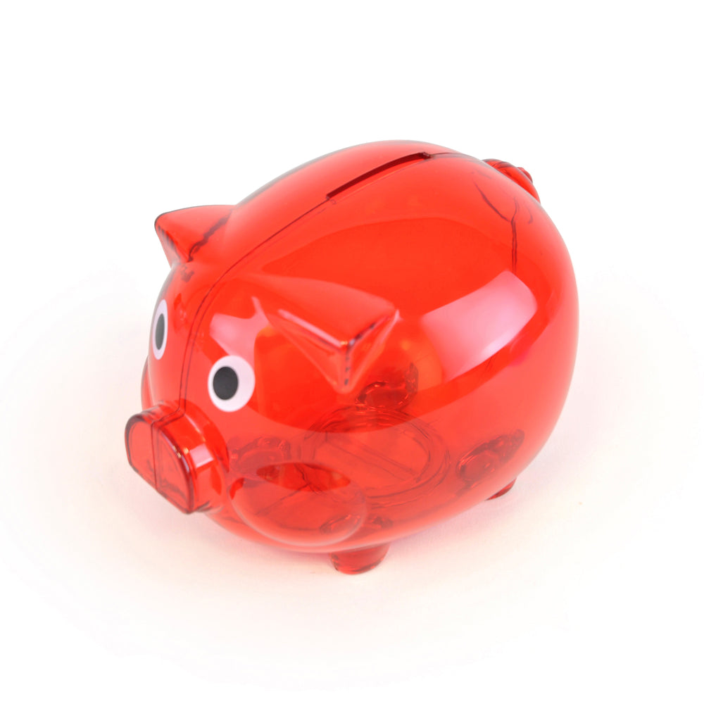Branded Translucent Plastic Pig Shaped Piggy Bank