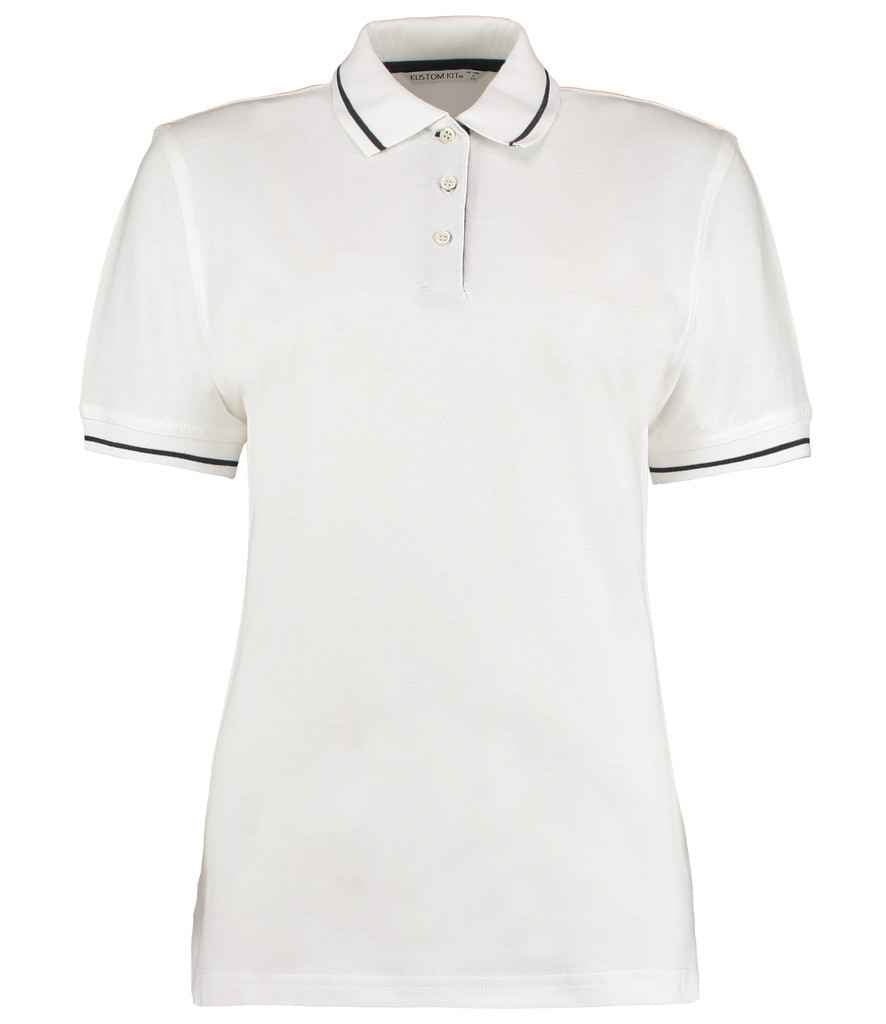 Kustom Kit Ladies St Mellion Tipped Cotton Piqué Polo Shirt White/Navy