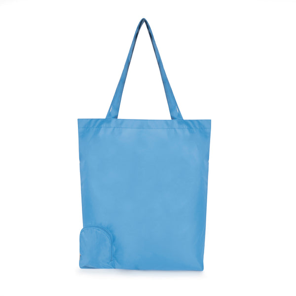 foldable shopping bag. Zippered closure. Plastic Carabiner Hook