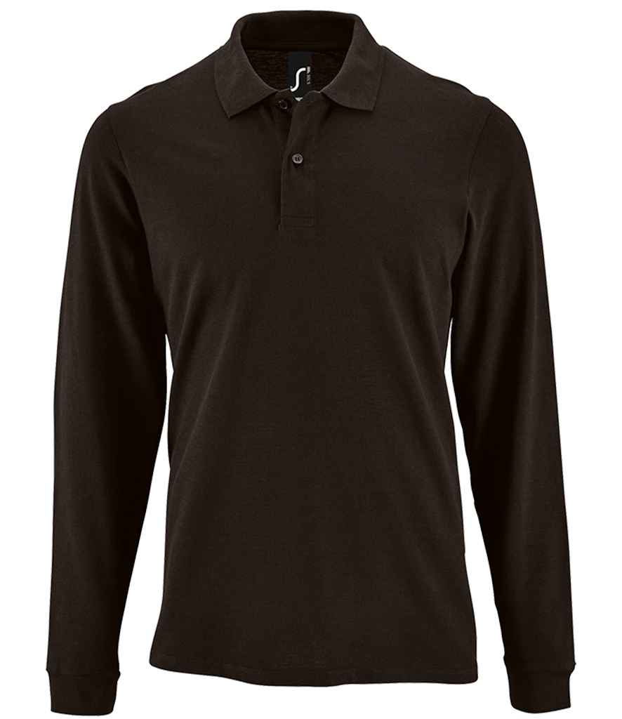 SOL'S Perfect Long Sleeve Piqué Polo Shirt Black