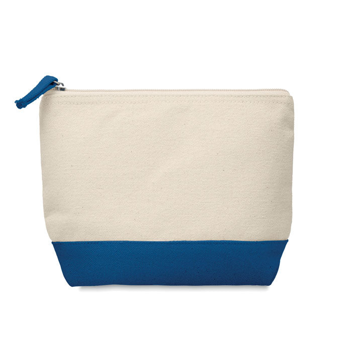 Branded Bicolour cotton cosmetic bag