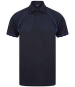 Finden + Hales Performance Piped Polo Shirt Navy/Royal Blue