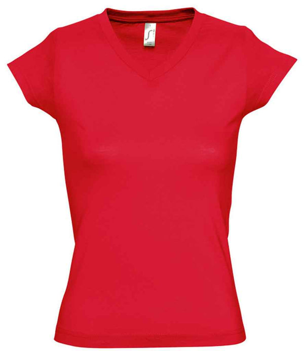 SOL'S Ladies Moon V Neck T-Shirt Red