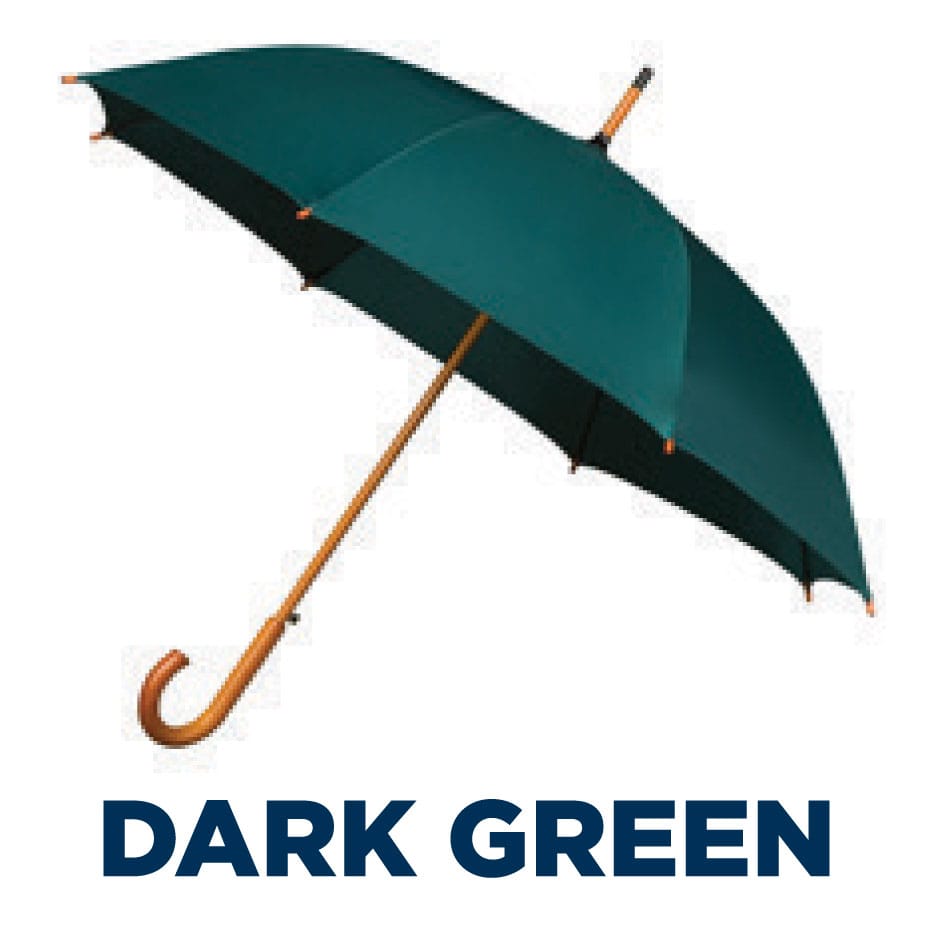 Classic Automatic Walking Umbrella with Wooden Crook Handle - 1050mm