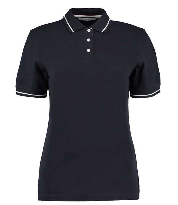 Kustom Kit Ladies St Mellion Tipped Cotton Piqué Polo Shirt Navy/White