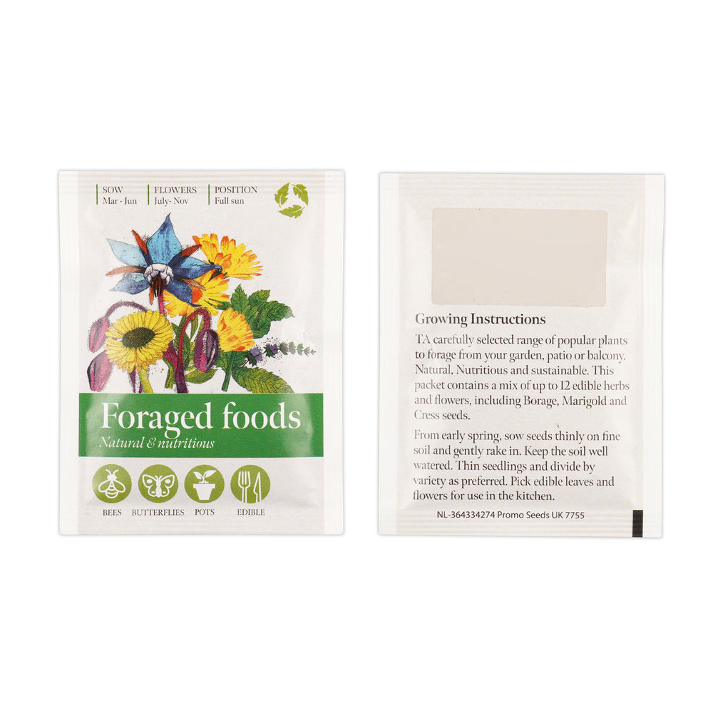 Seed Packet with Sticker to back Foraged Foods Mix